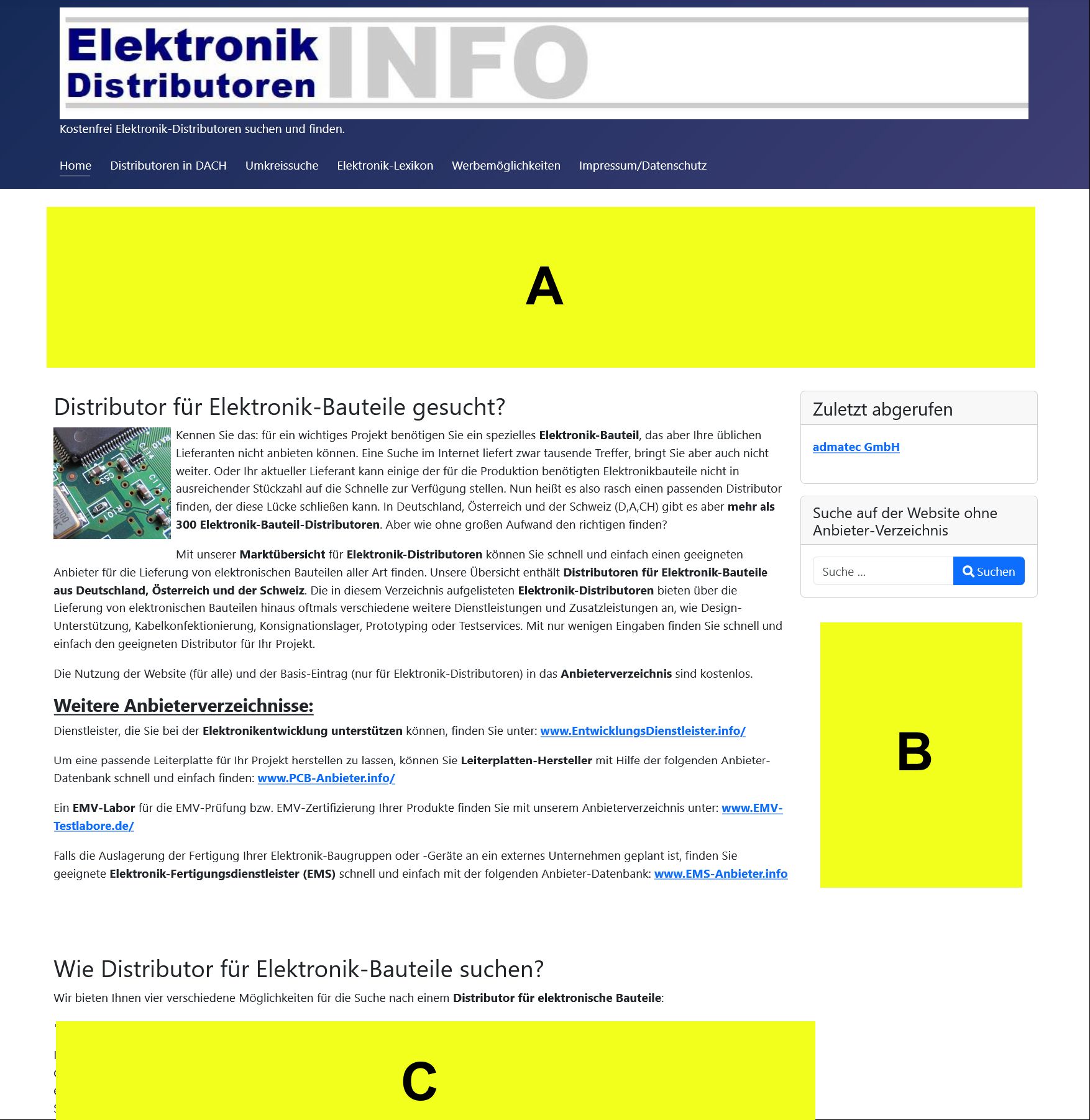 Banner Positionen Distributoren